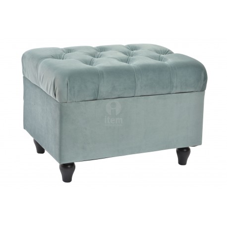 Pouf Sgabello Contenitore Stile Industriale 31x40 Cm Verde | Seduta Morbida Per Camera E Soggiorno - Foto 5