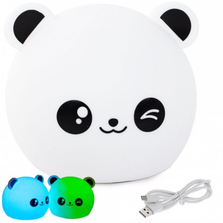 Lampada da comodino per bambini led panda rgb touc