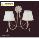 APPLIQUE IN FERRO BATTUTO APPLIQUE PARETE LAMPADARIO 2 LUCI shabby CHIC