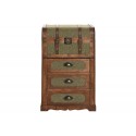 CASSETTIERA LEGNO BAULE CONTENITORE A CUPOLA + 3 CASSETTI COMODINO baule legno