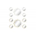 DECORAZIONI PER LE PARETI SPECCHIO SET 5 PEZZI ORO O ARGENTO