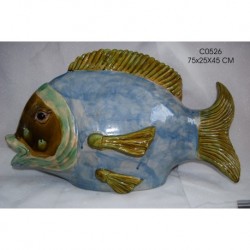 Scultura soprammobile in ceramica decorata