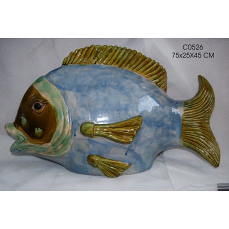 Scultura soprammobile in ceramica decorata