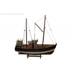 Barca modellino in legno montato Peschereccio gozzo da collezione regalo