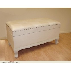 CASSAPANCA BAULE IN LEGNO CUSCINO IN PELLE