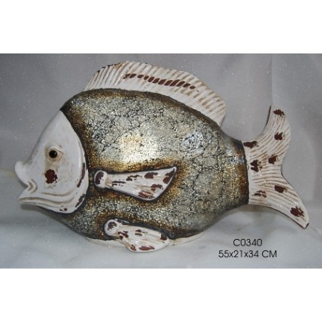 Scultura ceramica soprammobile pesce