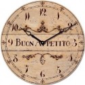 OROLOGIO A PARETE CLASSICO DA CUCINA IN LEGNO BUON APPETITO DIAMETRO 34