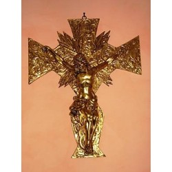 CROCIFISSO QUADRO SACRO CAPOLETTO FOGLIA ORO