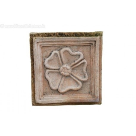 DECORO FIORE PER ESTERNI INTERNI MATTONELLA IN TERRACOTTA