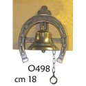 campanella con ferro di cavallo in ottone bronzato