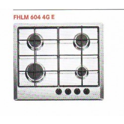 Piano di cottura inox cm 60 4 fuochi accensione elettronica valvola sicurezza