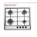 Piano di cottura inox cm 60 4 fuochi accensione elettronica valvola sicurezza