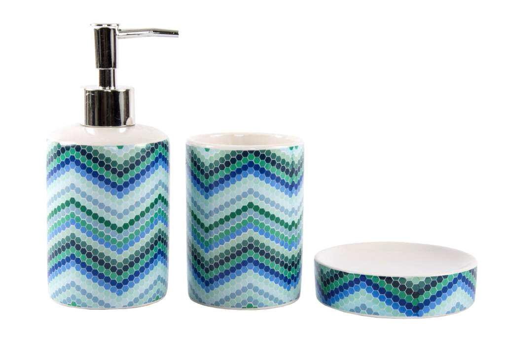 Dispenser Sapone Accessori Bagno.Accessori Bagno Lavabo In Ceramica 3 Pezzi Colori Dispenser Spazzolini Sapone Ilbottegone Biz