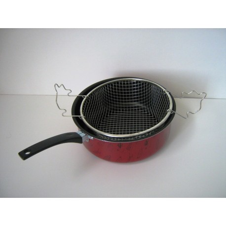 Friggitrice Padella Pentola con Cestello inox