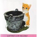 GATTO IN RESINA STATUA ANIMALE PORTAVASO VASO PIANTA PORTAPIANTE