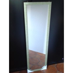 specchio alto da camera a muro cornice verde metallizzato 115 x 35