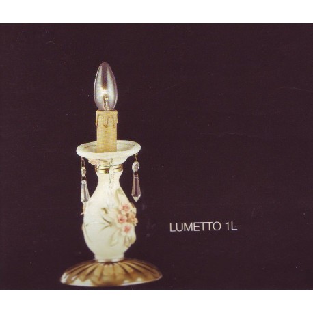 LUME COMODINO LUMETTO IN CERAMICA CAPODIMONTE LAMPADA ABATJOUR MADE ITALY