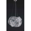 LAMPADARIO SOSPENSIONE VETRO LAMPADA DESIGN TIPO SWAROVSKI 6 LUCI MADE ITALY