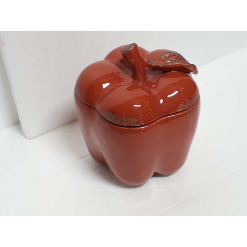 Barattolo da tè materiale ceramico a forma di mela rossa sicuro lattina per foglie di tè facile da pulire per la cucina dell'hotel per regali di famiglia 