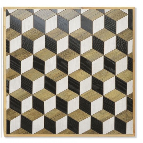 Decorazione per pareti pannello in legno rombi