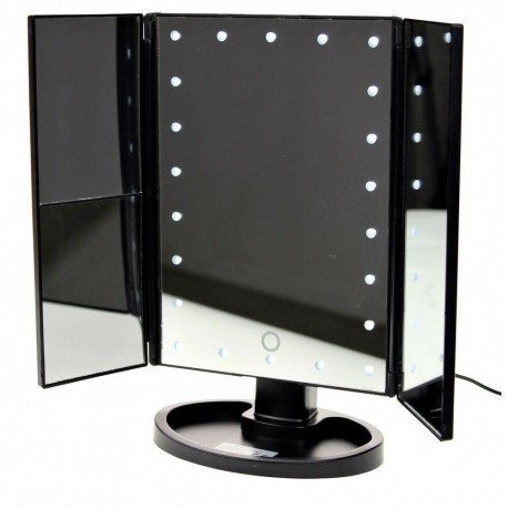 Specchio Trucco Touch Screen con LED 3 specchi e contenitore