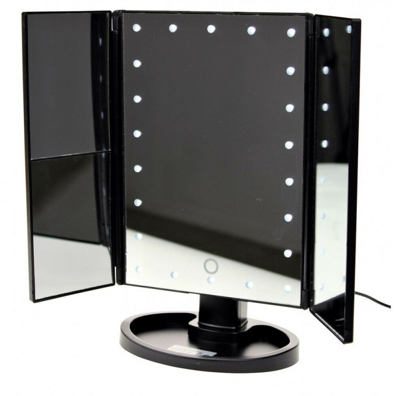 Specchio Trucco Touch Screen con LED 3 specchi e contenitore trucchi -  IlBottegone.biz