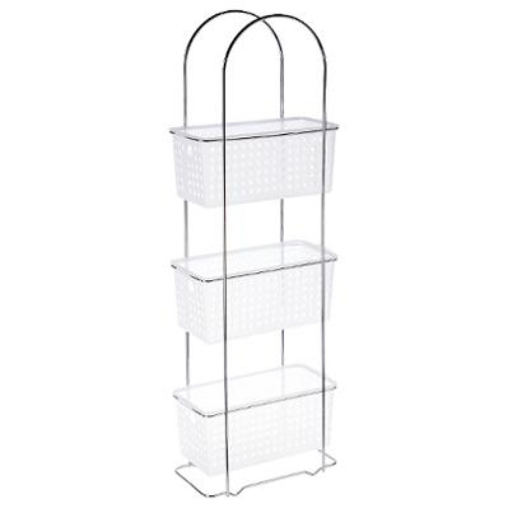 ETAGERE BAGNO SCAFFALE 3 CESTI DA PAVIMENTO MOBILE SALVASPAZIO