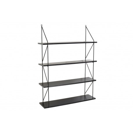 ETAGERE LIBRERIA SCAFFALE A MURO IN METALLO MULTIUSO 4 MENSOLE