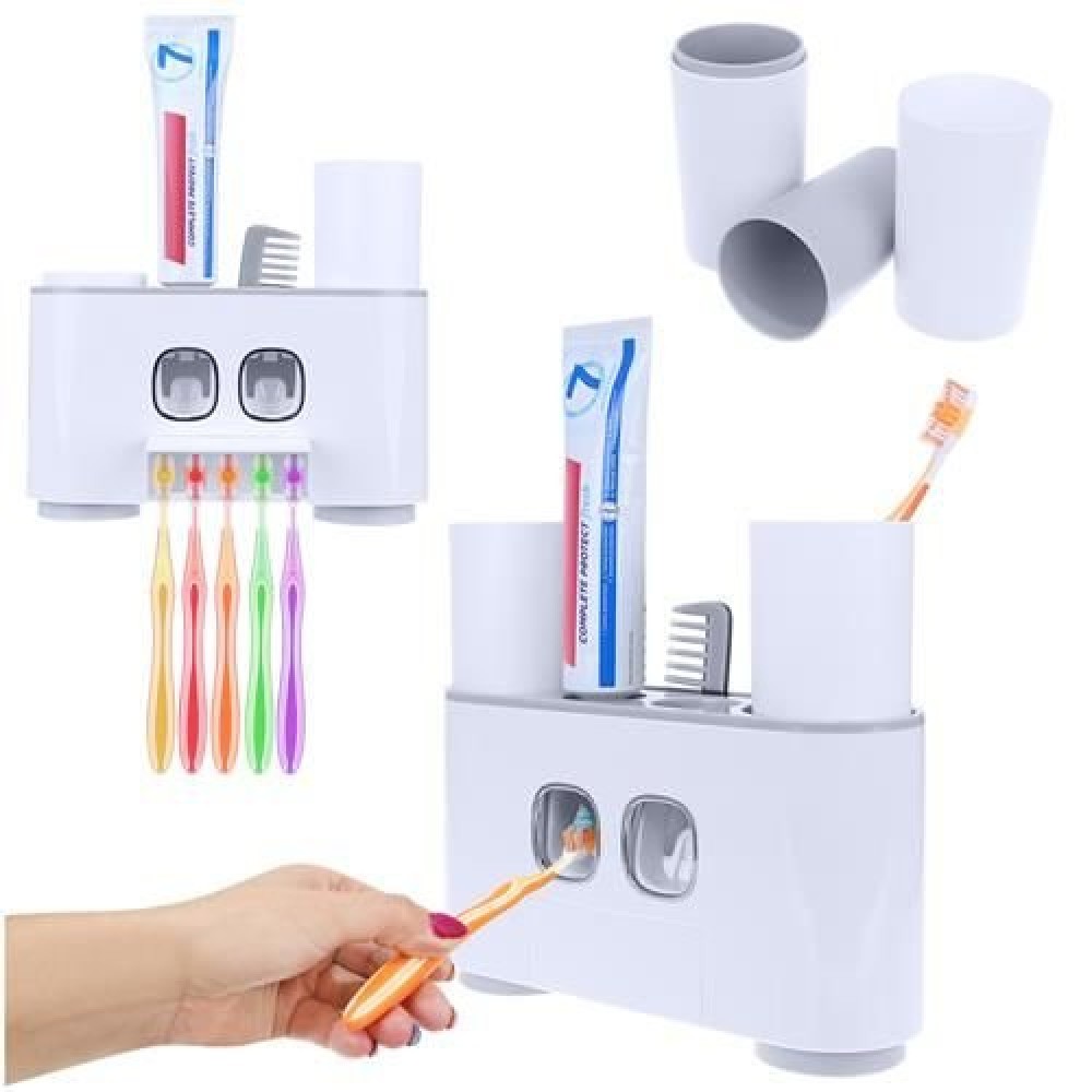 Dispenser dentifricio Portaspazzolini a muro x 5 adesivo rimovibile senza  forare - IlBottegone.biz