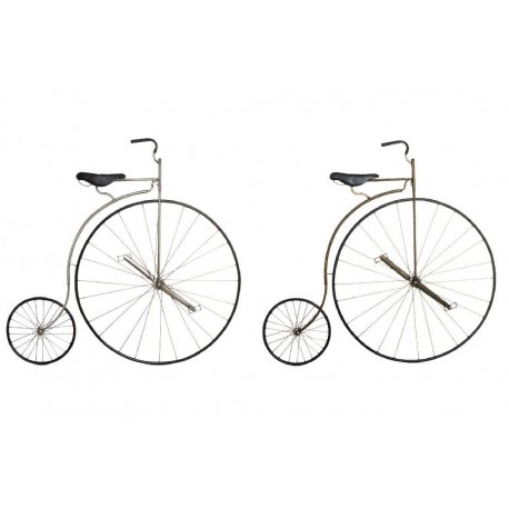 DECORAZIONE A MURO VELOCIPEDE IN METALLO PANNELLO BICI OTTONE BRONZATO