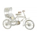 BICI MODELLINO LATTA METALLO LEGNO RICKSHAW SOPRAMMOBILE DA COLLEZIONE