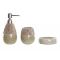 BAGNO SET LAVABO TRE PEZZI CERAMICA MARMORIZZATA SAPONE DISPENSER SPAZOLINI