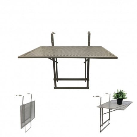 tavolo da balcone pieghevole in metallo piano griglia