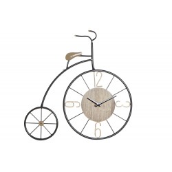 OROLOGIO VELOCIPEDE A MURO IN METALLO DORATO PANNELLO BICI DECORAZIONE PARETI